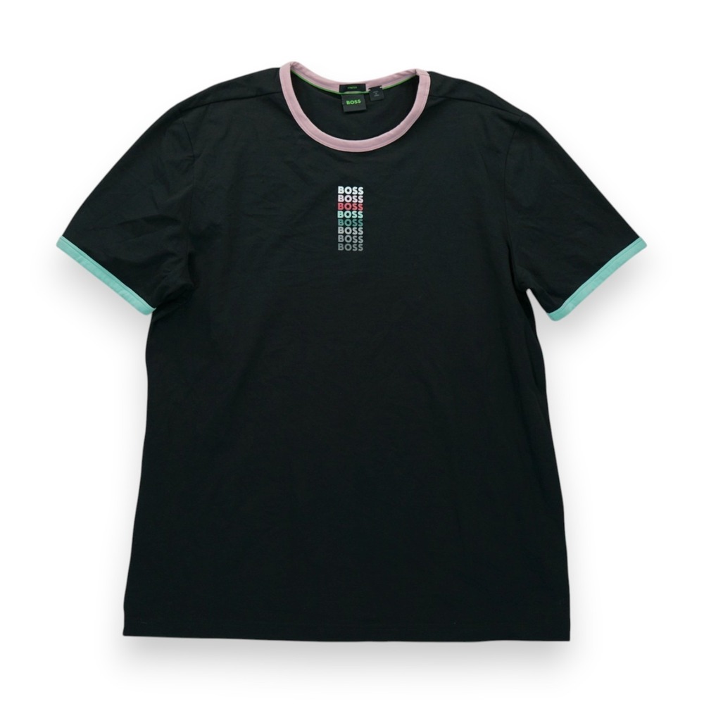 Hugo Boss‎ Tee 5 T-Shirt Black Mix Men's XL Short Sleeve MSRP $161 ~ EUC